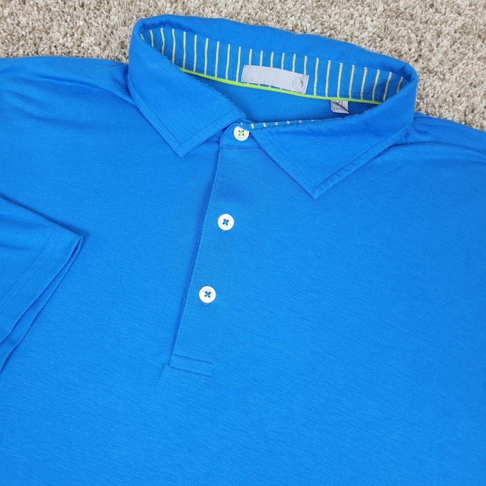 TASC Cloud Performance Mens XL Solid Blue Stretch Polo Short Sleeve